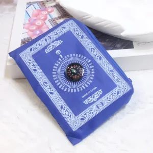 Portable Muslim Prayer Rug Carpets Outdoor Travel Foldable Pocket Prayer Mat with Compass Polyester Washable Floral