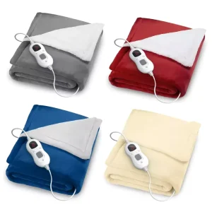 Portable Non toxic 152×127/180*130cm Throw Electric Heated Blanket Massage Bed Heat