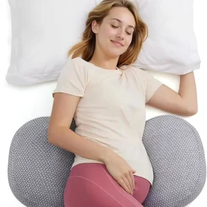 Portable Pregnancy Pillow W Shaped Maternity Support for Side Sleepers Adjustable Travel Wedge Pillow