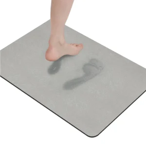 Portable Soft Diatomaceous Earth Bathroom Mat Anti Slip Fast Water Absorb Foldable Shower Foot Rug