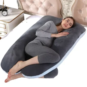 Portable U Shape Maternity Pillow for Full Body Sleep Support Comfortable Back Legs Relief for Pregnant Women Nursing