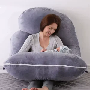 Portable U Shape Soft Maternity Pillow Comfortable Full Body Sleep Support for Pregnant Women’s Back Hips Legs