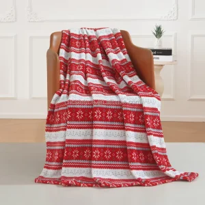 Portable Winter Quilt Flannel Fleece with Geometric Shapes Print Anti Pilling and Antibacterial Woven Raschel Blanket