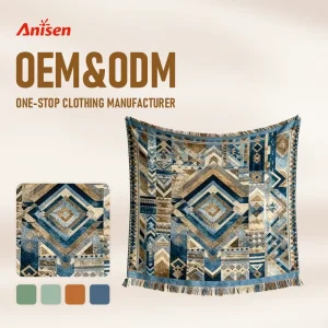 Practical Custom Design Jacquard Cotton Polyester Tapestry Woven Blanket