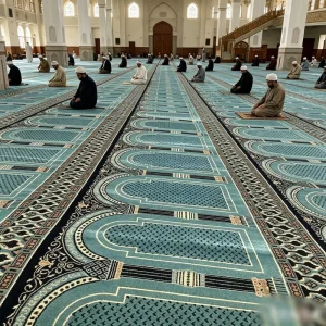Prayer Carpet Thickened Fireproof Mosque Sajadah Carpet Full Roll Worship Rug Custom Pattern Prayer Floor Mat for Islamic Masjid