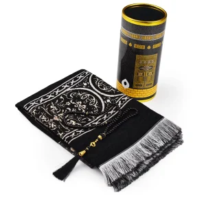 Prayer Rug Sejadah Muslim Prayer Mat with Beads Set in Carry Bag for Adult Muslim Prayer Carpet