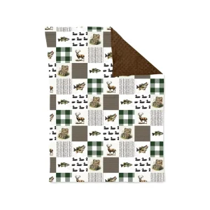 Pre order Brown Hunting Fishing Print Blanket Western Baby Swaddle Wraps
