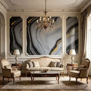 Precision Cut Edge PVC Marble Wall Panels Beautiful Vision Board for Elevator Inner Wall Renovation Work