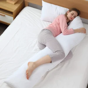 Pregnancy Body Pillow with Zipper Removable Cover Breathable Full Body Pillow for Side Sleeper 19×90 Inch