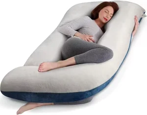 Pregnancy Maternity Pillows 55 Inches U Shape Full Body Pillow Support for Pregnant Women with Removable Washable Velvet Cover