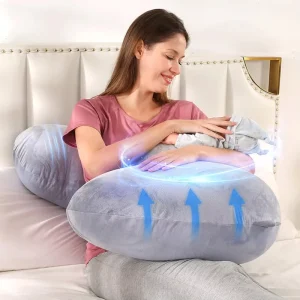 Pregnancy Must Haves Maternity Body Pillow with Cooling Washable Cover New Mom Gifts for Women Pregnancy Pillows for Sleeping