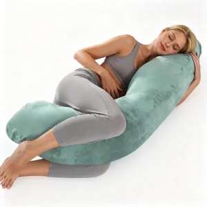 Pregnancy Pillow J Shaped Maternity Support Pillow Cotton Cover Washable Body Support Eco Friendly Non Toxic Relieve Back