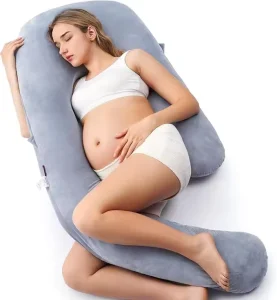 Pregnancy Pillow U Pro Maternity Pillow with Adjustable Leg Pillow Removable Cover Support Back Hip Belly Legs