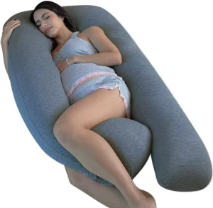 Pregnancy Pillow U Shape Cooling Removable Cover Dark Grey Sleeping Body Pillow for Adults