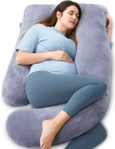 Pregnancy Pillow for Sleeping U Shaped Full Body Maternity Pillow with Removable Cover Support for Back Legs Belly