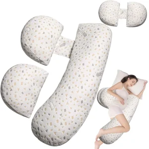 Pregnancy Pillow for Women Maternity Pillow for Back Pain Relief & Full Body Support Soft Sleeping Pillow with Removable Cover