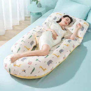 Pregnancy Support Side Sleeper Pillow with Body Part & Animal Pattern Special Artifact Cushion for Belly Comfort