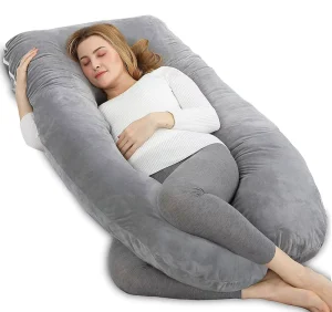 Pregnant and Nursing Women U Shaped Maternity Support Cushion with Washable Outer Cover Pregnancy Function Pillow for Bed Pillow