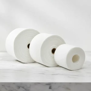 Premium 100% Bamboo Fiber Stripes Lightweight Facial Tissue Roll 30gsm Super Soft Skin Friendly Disposable Face Towel for
