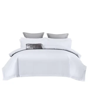 Premium 100% Cotton Hotel Bedding Set Custom Logo Duvet Cover Twin Size Fitted Cotton or Polyester Comforter