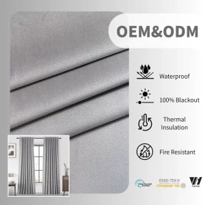 Premium 100% Polyester Velvet Blackout Curtains Customizable Window Dressing OEKO TEX Certified Flame Retardant Fabric