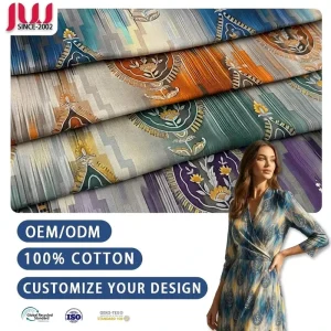 Premium 100% Pure Cotton Printed Fabric Ethnic Paisley Bohemian Pattern for Dresses Clothing Bags and Home Textile