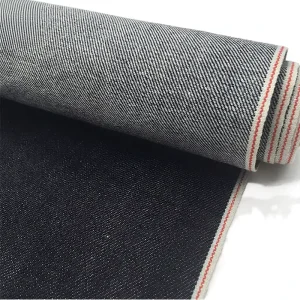 Premium 12oz Cotton Spandex Shrink-Resistant Stretch Selvedge Denim Fabric Twill Style Yarn Dyed Woven China Stock Lot Girls