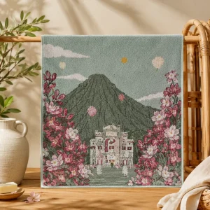 Premium 368GSM 34x40cm Cartoon Woven Highly Absorbent Skin Friendly Hand Towel for Travel Bathroom