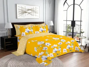 Premium 6 Pcs Cotton Bed Sheet Set Includes 1 Flat Sheet 1 Fitted Sheet and 4 Pillowcases Durable Soft Sateen Weave Bedding