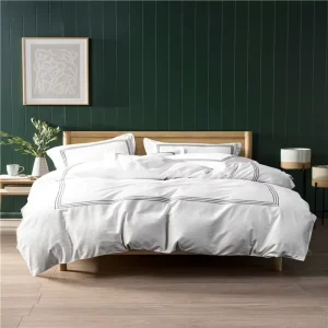 Premium 60S Cotton Modern Hotel Bedding Set Soft Breathable Eco Friendly Machine Washable Linen Bed Sheet Duvet Cover Set Custom