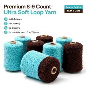 Premium 8 9S 100 Polyester Loop Knitting Yarn Ultra Soft Loop Structure Anti Shed Skin Safe Yarn Factory Direct Bulk Stock