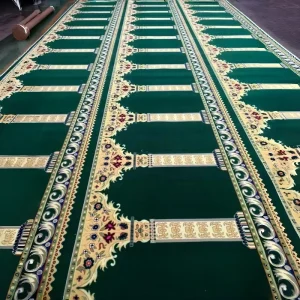 Premium 80% Wool Mosque Carpet Roll High Pile Soft Wall to Wall Mosque Carpet for Masjid and Islamic Center