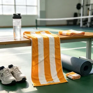 Premium Absorbent Jacquard Weave Sports Towel Heavy GSM 100% Cotton Custom Logo Fitness Sweat Bath Towel