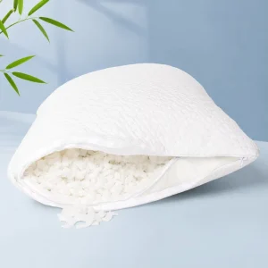 Premium Adjustable Bamboo Shredded Memory Foam Pillow with Smooth Zipper Neck Support Cooling Luxury Bedding for OEM Orders