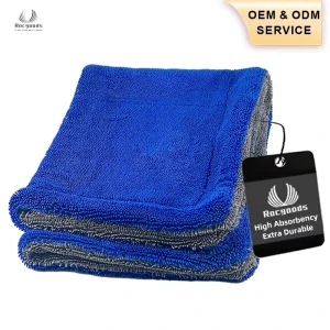 Premium Auto Detailing Edgeless Dual Pile 1200 1100 1300 Gsm 1800 Gsm 1400 Gsm 1500 Gsm 2 Side Microfiber Car Drying Towel