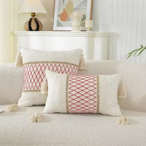 Premium Bohemian Style Jacquard Embroidery Cushion Cover Multicolor Decorative Throw Pillow for Home Hotel Sofa Bedroom Chair