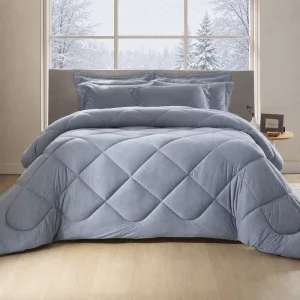 Premium Cationic Brushed Knitted Quilted Comforter Luxury Down Alternative Duvet Insert with Elegant Wave Stitching