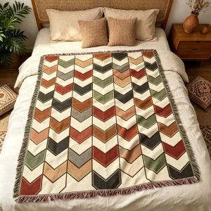 Premium Custom Jacquard Woven Quilt Lightweight All-Season Bedspread with Tassels for Home Hotel Bedding Throw Blanket