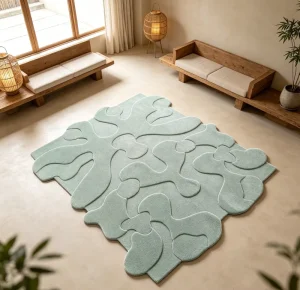 Premium Custom Made Hand Tufted Wool Rug With Luxury Soft Texture High Grade Interior Floor Design For Commercial Hotel