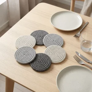 Premium Eco Friendly Cotton Rope Handmade Round Heat Insulation Hot Pad Place Mat Table Mat for Kitchen Dining Home Decoration