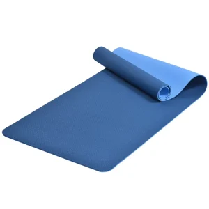 Premium Eco Friendly Non Slip TPE Yoga Mat 6mm Two Tone for Gym Pilates Fitness Exercise