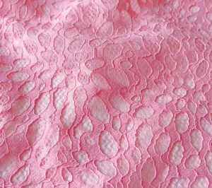 Premium Embossed Oval Bubble Textured Knitted Lace Fabric Lightweight Breathable Two Tone Pink Mesh Women Wedding Special