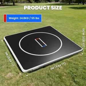 Premium Foldable 3mx3mx0.1m 4mx4mx0.1m PVC Waterproof Inflatable Wrestling Mat Gymnastics Mat Jiu Jitsu BJJ MMA Training Landing