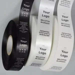 Premium Heat Cut Care Label for High end Suits Formal Wear No Fraying Edges Personalized Fabric Brand Content Labels