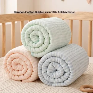 Premium High Density 6 Layered Muslin Baby Quilt Extra Large Bamboo Cotton Antibacterial Geometric Pattern Sleeping Blanket Soft