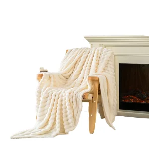 Premium Knitted Polyester Striped Blanket Ultra Soft All Season Decorative Home Textile for Bed Sofa Travel Lightweight & OEM