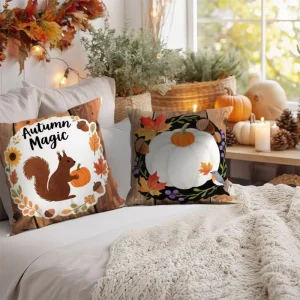 Premium Linen Printed Modern Comfortable Soft Square Zipper Anti-bacteria Anti-pilling Throw Pillow for Home Hotel Use