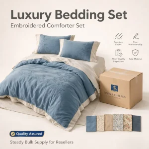 Premium Luxury Bedding Set High Quality Microfiber Embroidered Comforter Bed Linen Low MOQ