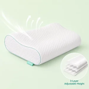 Premium Luxury Three Layer Removable Height Adjustable Memory Foam Pillow Solid Washable Bamboo Fiber Cover Ergonomic Design