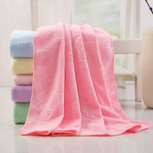 Premium Microfiber Bath Towel Comfort Style Adult Home Use Soft Highly Absorbent with Printed Solid Design Face Use Washcloths